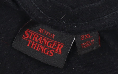 Black Stranger Things T-shirt 2XL Unisex Short Sleeve