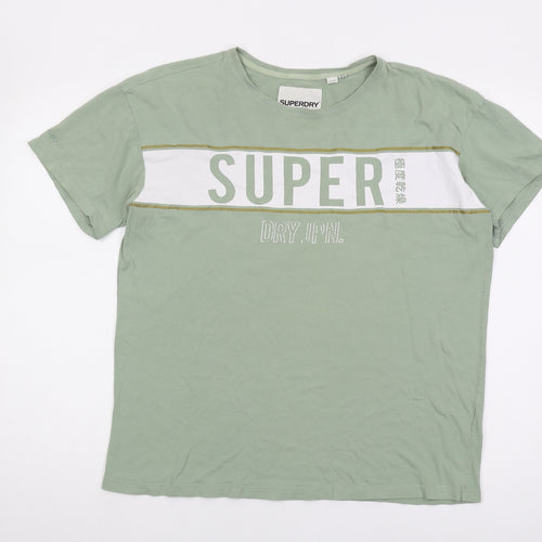 Superdry Women's Green Cotton T-Shirt Size 12