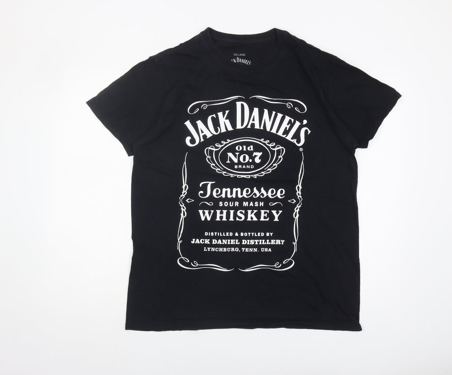 Jack Daniel's Men's Black Graphic T-Shirt, Size L