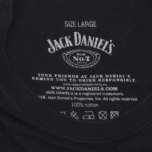 Jack Daniel's Men's Black Graphic T-Shirt, Size L