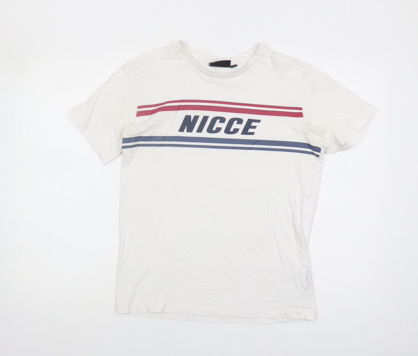 Nicce Men's White Graphic Print T-Shirt - Small