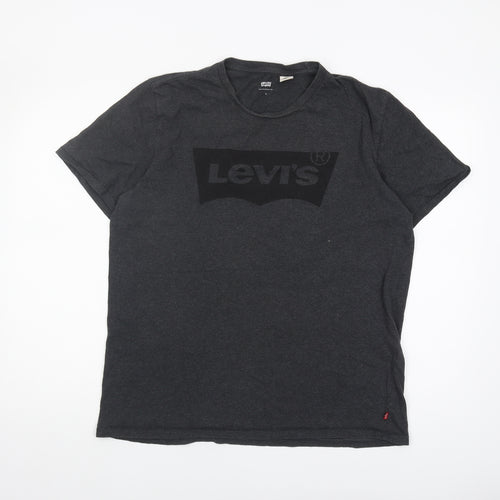 Levi's Men's Black Crew Neck Logo T-Shirt Size L
