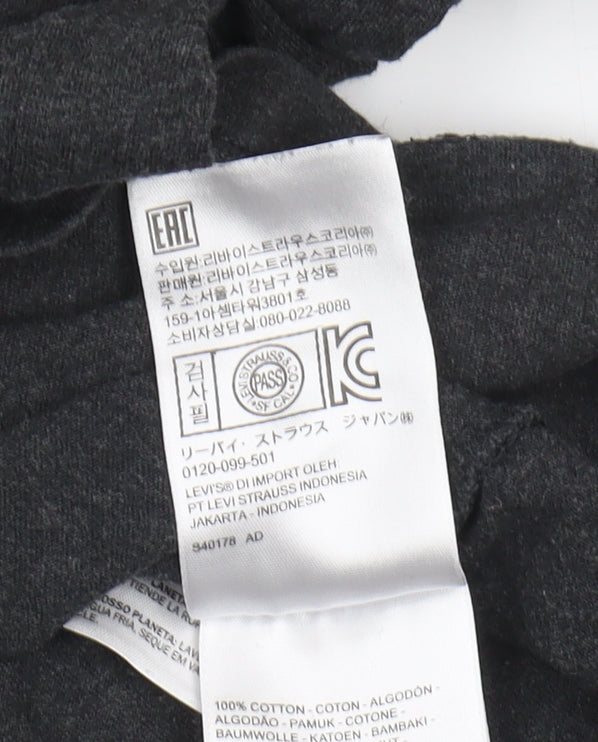 Levi's Men's Black Crew Neck Logo T-Shirt Size L