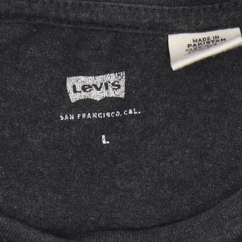 Levi's Men's Black Crew Neck Logo T-Shirt Size L