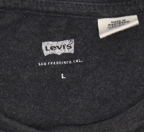 Levi's Men's Black Crew Neck Logo T-Shirt Size L