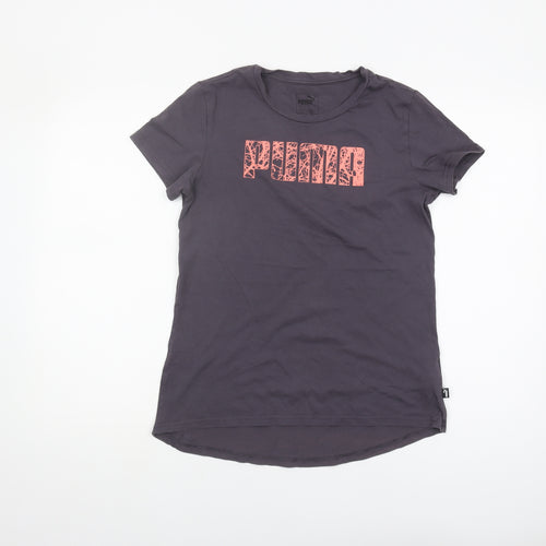 Puma Women's Grey T-Shirt Size 10 Crew Neck