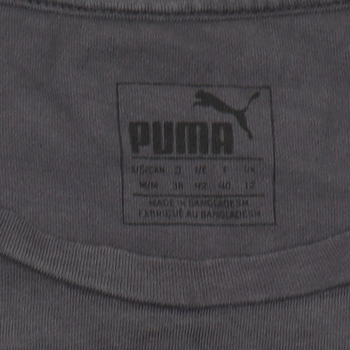 Puma Women's Grey T-Shirt Size 10 Crew Neck