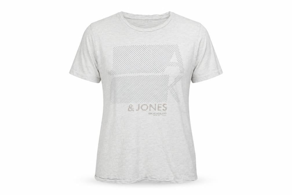 Front view of Jack & Jones unisex grey t-shirt m