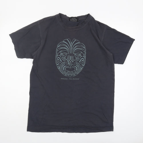 Wild Kiwi Men's Black Tribal T-Shirt Medium