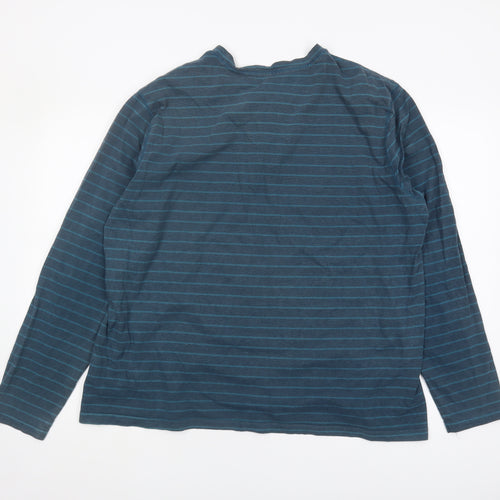 Mountain Warehouse Men's Blue 3XL Striped Henley T-Shirt