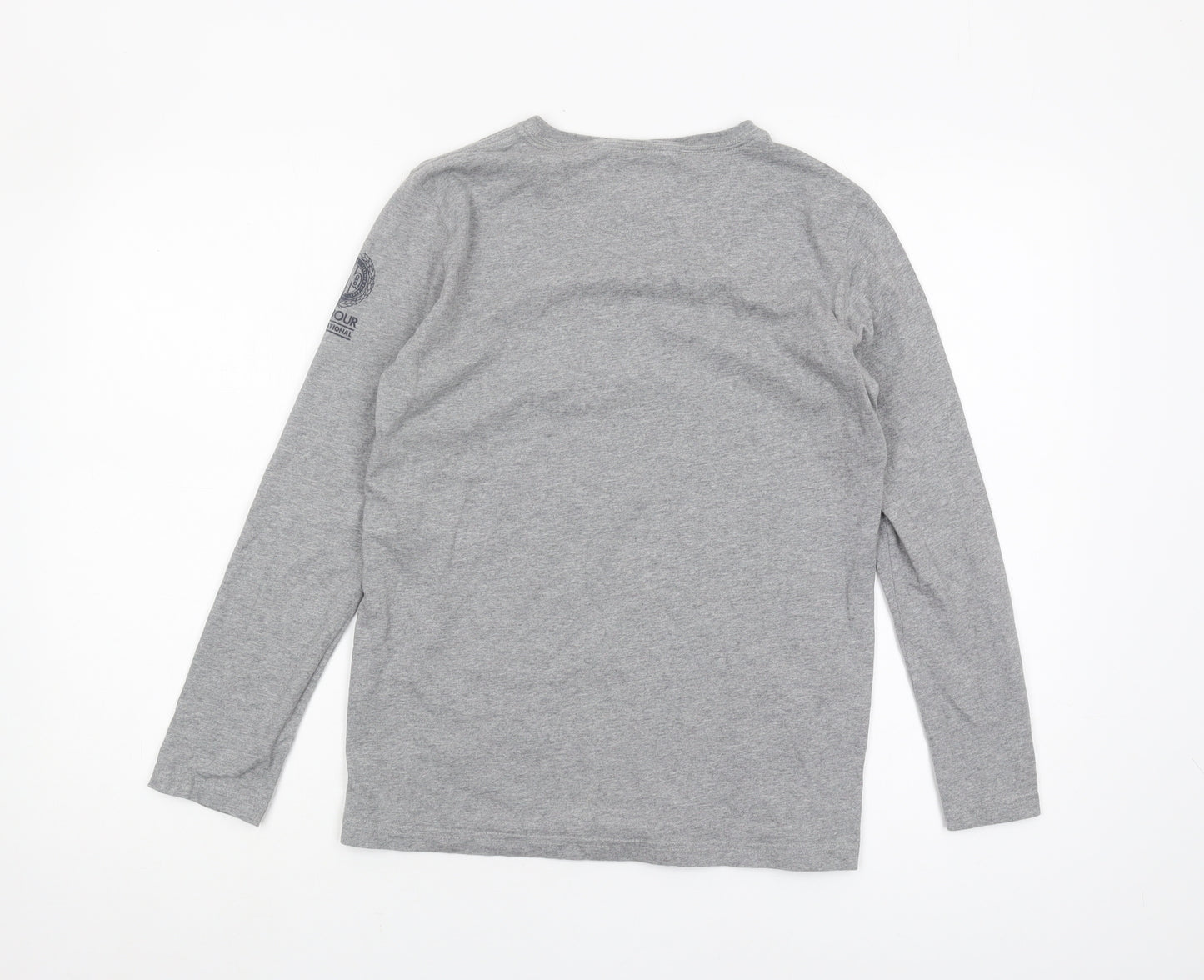 Barbour Boys Grey Long Sleeve T-Shirt XL, Casual Graphic Print