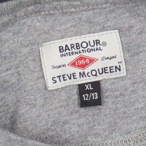 Barbour Boys Grey Long Sleeve T-Shirt XL, Casual Graphic Print