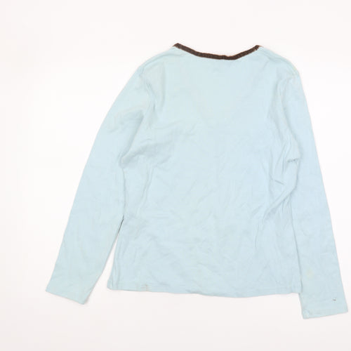 Boden Women's Blue V-Neck Long Sleeve Top - Size 16