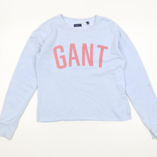 GANT Women's Blue Pullover Logo Sweatshirt, Size S
