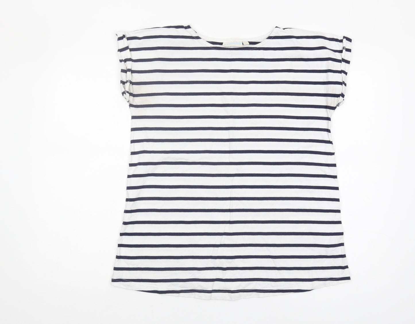JoJo Maman Bébé Women's Striped T-Shirt Blue S