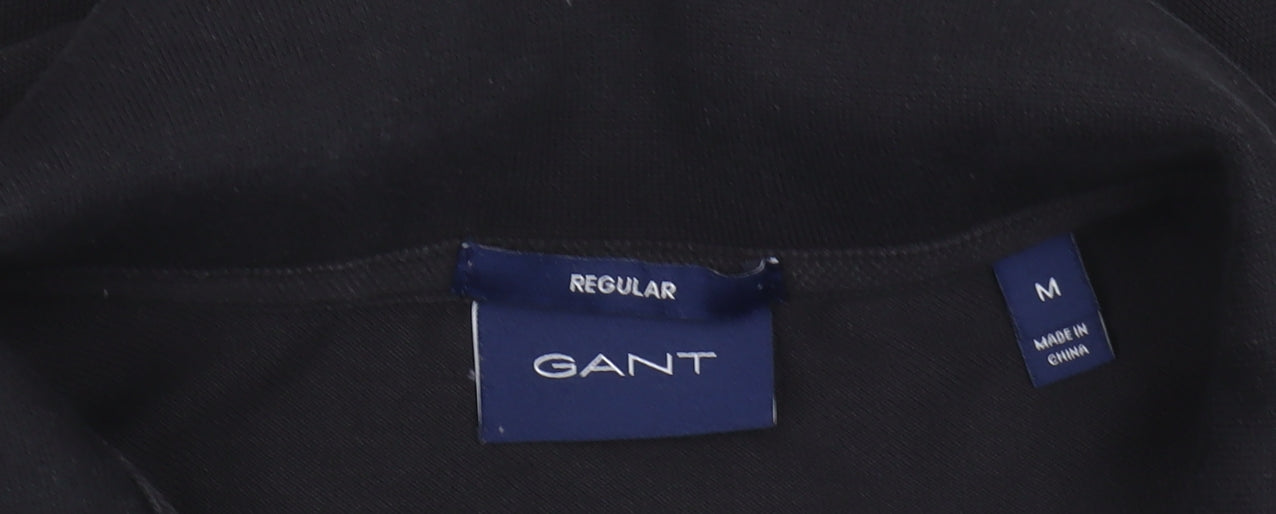 GANT Men's Black Polo Shirt M Regular Fit