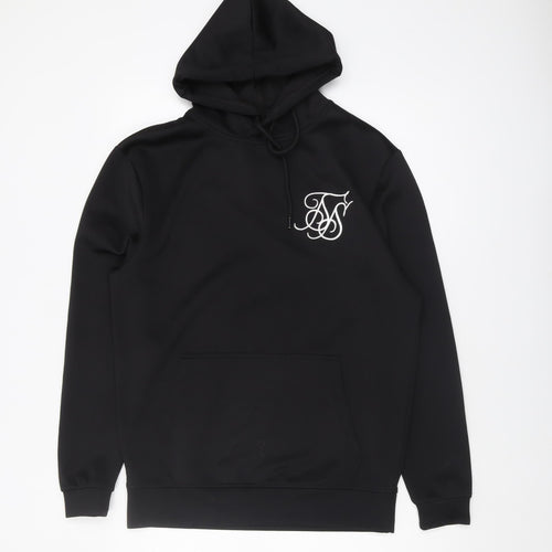 SikSilk Men's Black Pullover Hoodie XS Logo