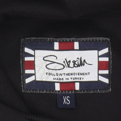 SikSilk Men's Black Pullover Hoodie XS Logo
