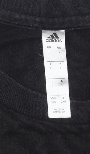 Adidas Men's Black Crew Neck T-Shirt - Size L
