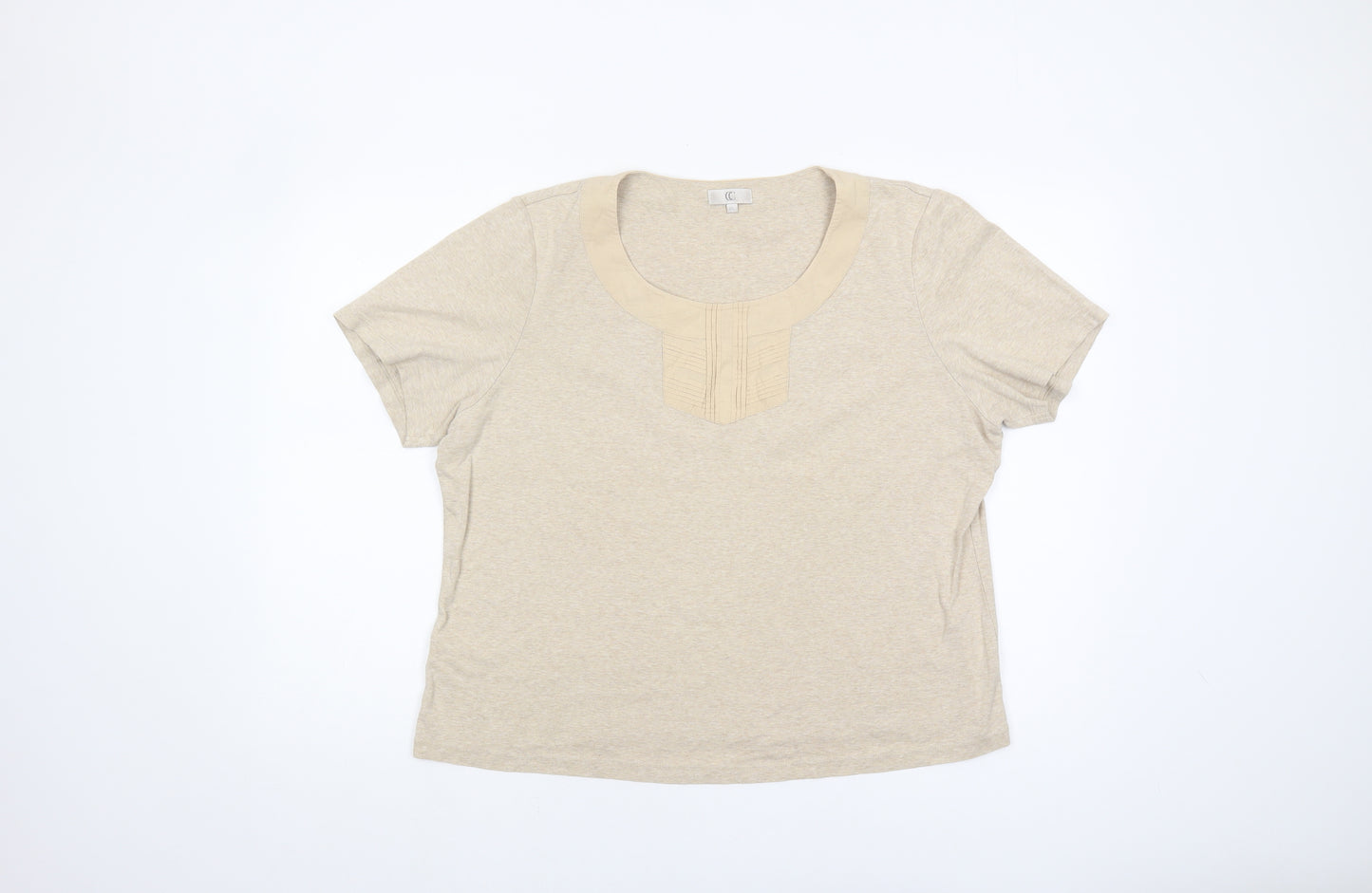 CC Women's Beige Short Sleeve T-Shirt XL
