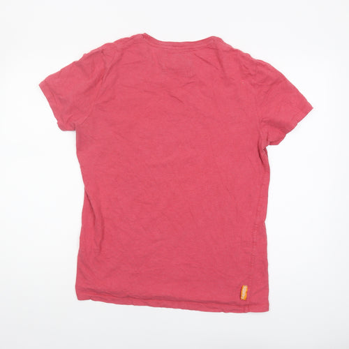 Superdry Men's Red Medium T-Shirt, Logo, Crew Neck