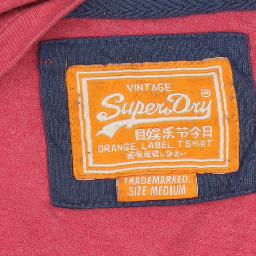 Superdry Men's Red Medium T-Shirt, Logo, Crew Neck