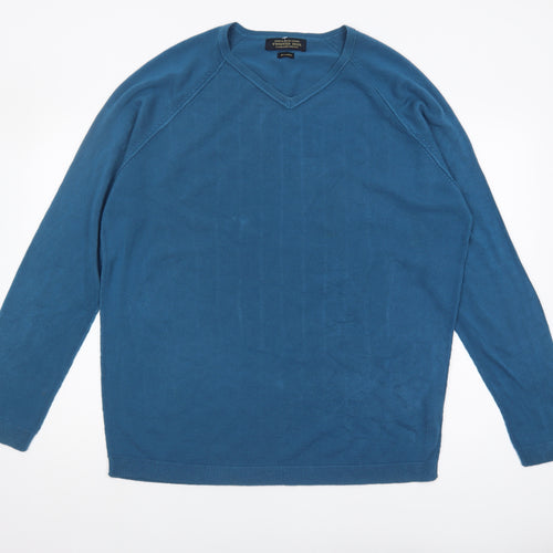 Twisted Soul Men's Blue 2XL Pullover V-Neck Jumper