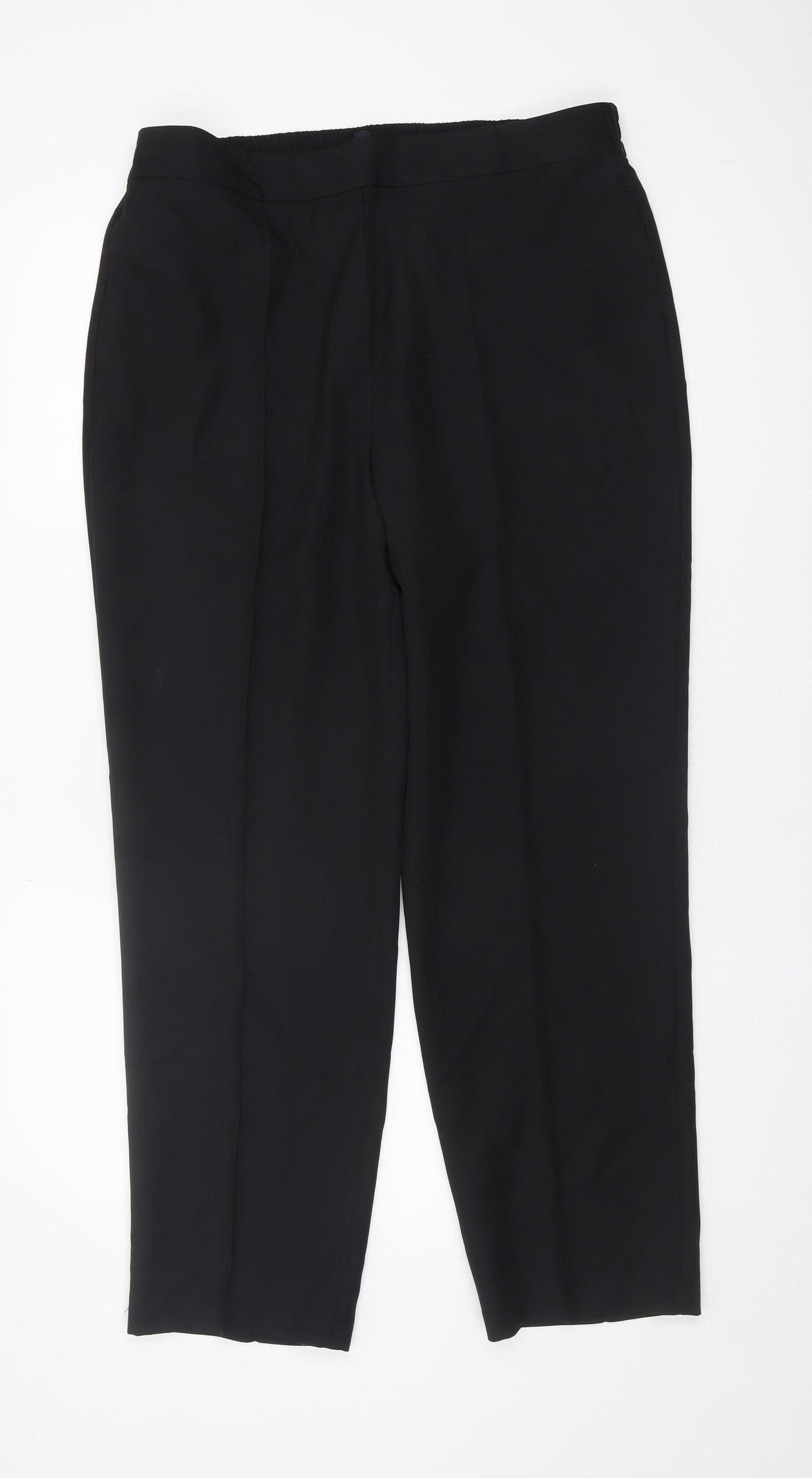 Marks and Spencer Women's Black Straight Trousers, Size 16