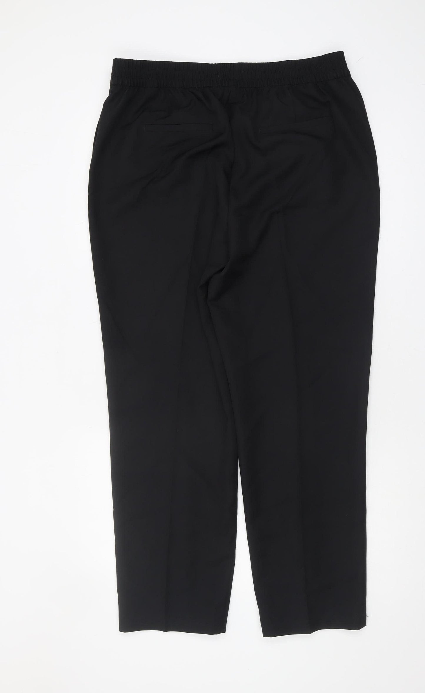 Marks and Spencer Women's Black Straight Trousers, Size 16