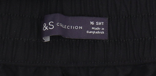 Marks and Spencer Women's Black Straight Trousers, Size 16