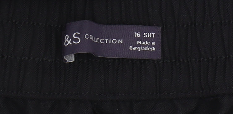 Marks and Spencer Women's Black Straight Trousers, Size 16