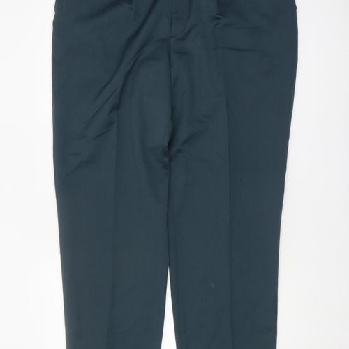 Oakman Men's Green L Trousers Pleated Front