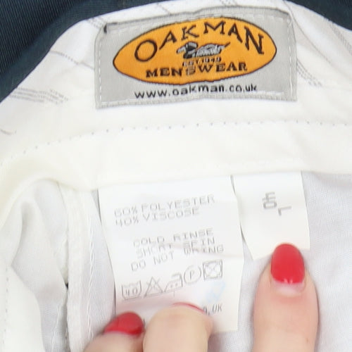 Oakman Men's Green L Trousers Pleated Front