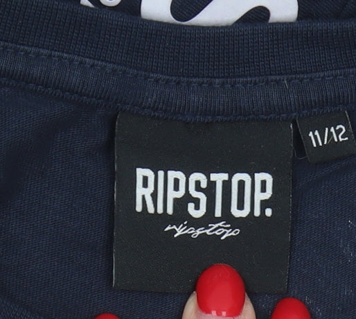 RIPSTOP Boys Blue Graphic T-Shirt 11-12 Years Regular Fit