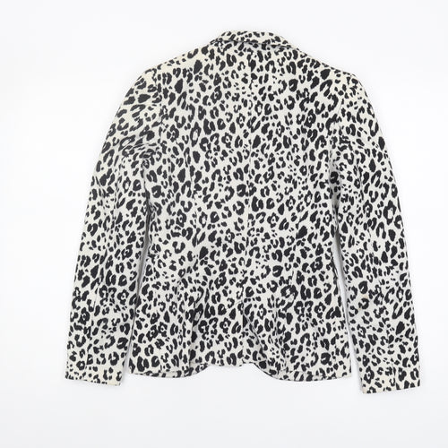 H&M Women's Black Animal Print Blazer Size 6