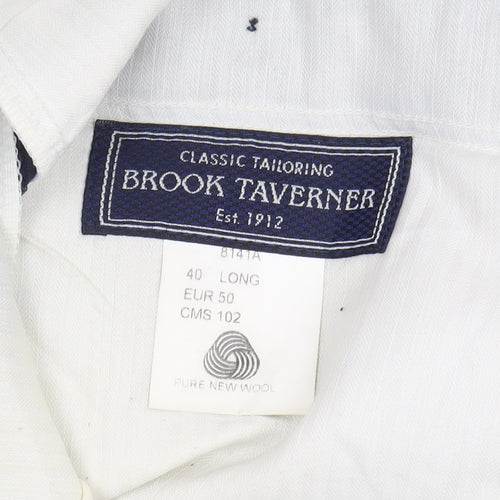 Brook Taverner Men's Blue Wool Dress Pants Size 40
