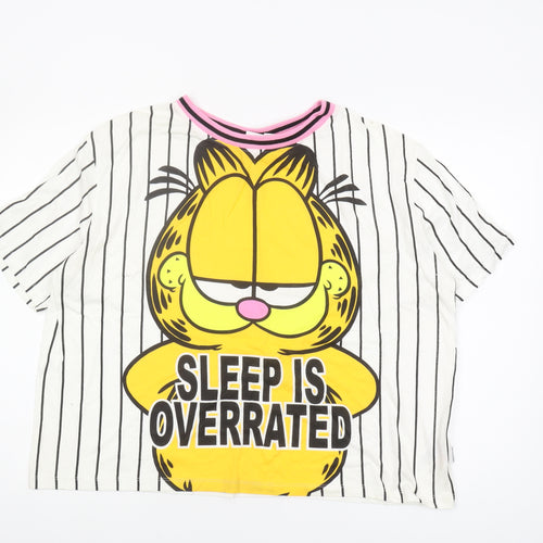 Garfield Odie Women's L T-Shirt Multicolour Ringer Top
