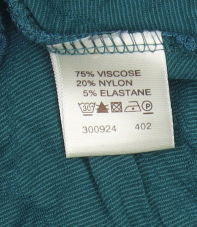 Phase Eight Women's 3/4 Sleeve Blue Scoop Neck Top Size 16