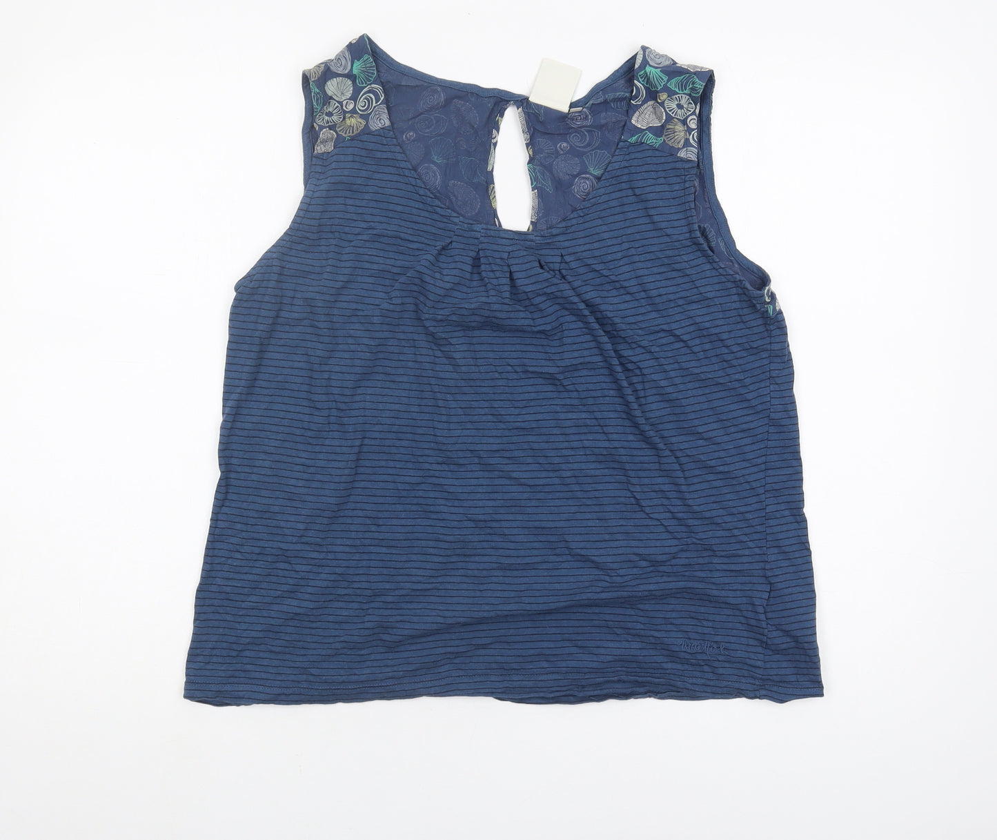 Weird Fish Women's Blue Striped Tank Top Size 16