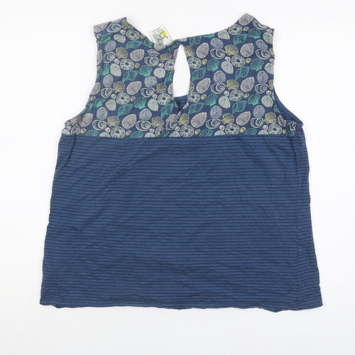 Weird Fish Women's Blue Striped Tank Top Size 16
