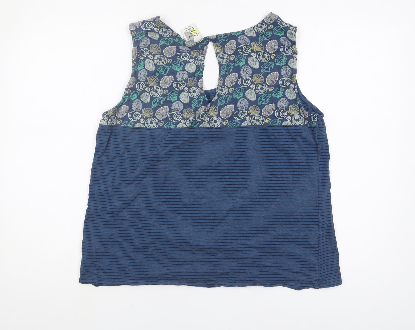 Weird Fish Women's Blue Striped Tank Top Size 16