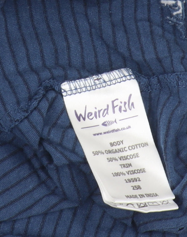 Weird Fish Women's Blue Striped Tank Top Size 16