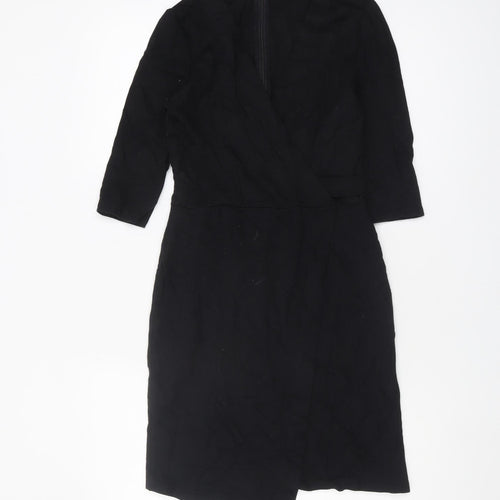 Topshop Women's Black Wrap Dress Size 10