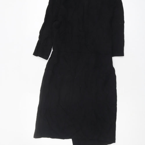 Topshop Women's Black Wrap Dress Size 10