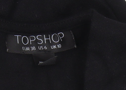 Topshop Women's Black Wrap Dress Size 10
