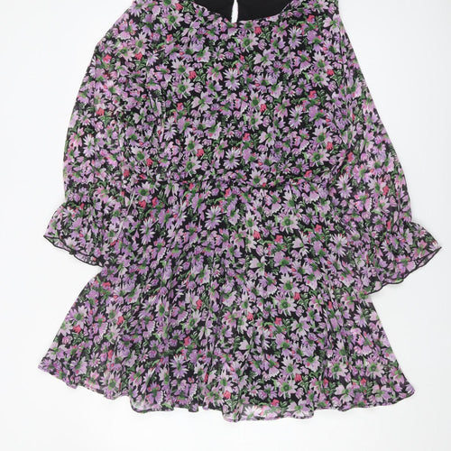 Zara Women's Multicoloured Floral Dress Size 12