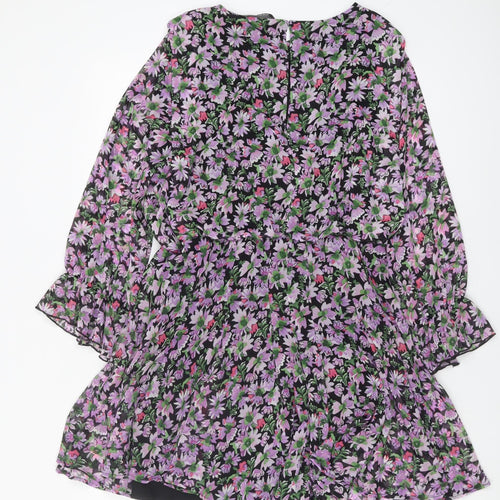 Zara Women's Multicoloured Floral Dress Size 12