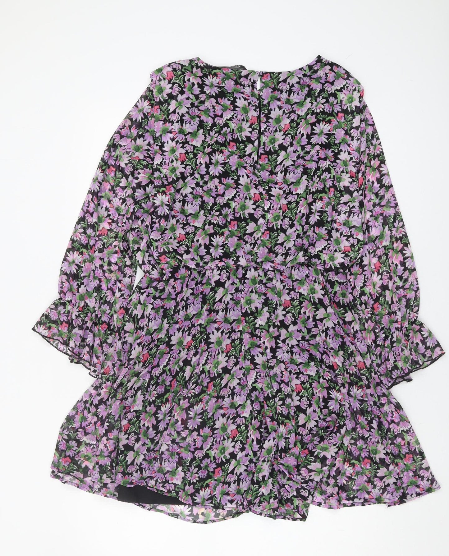 Zara Women's Multicoloured Floral Dress Size 12