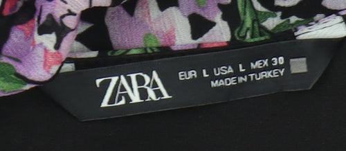 Zara Women's Multicoloured Floral Dress Size 12