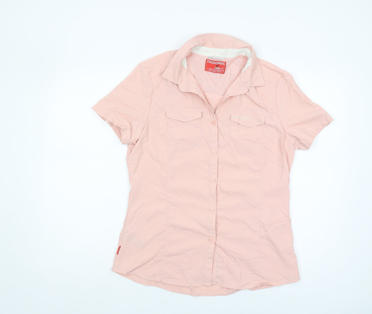 Craghoppers Women's Pink Button-Up Shirt Size 12
